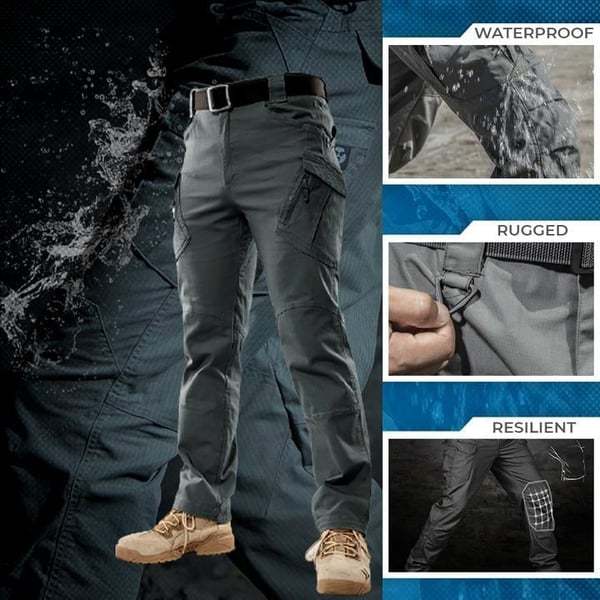 LA Police Gear - Pantalones tácticos impermeables para hombre con pretina elástica | Pantalones tácticos EDC de senderismo resistentes al agua, ligeros y duraderos para hombre